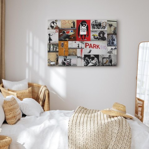 Obraz - Banksy - kolaż 90x60 Standard