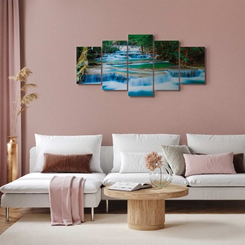 Obraz - Błękitny wodospad w Kanchanaburi, Tajlandia 100x50 Premium Print