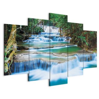 Obraz - Błękitny wodospad w Kanchanaburi, Tajlandia 200x100 Standard
