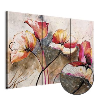 Obraz - Maki smagane wiatrem 120x80 Premium Print