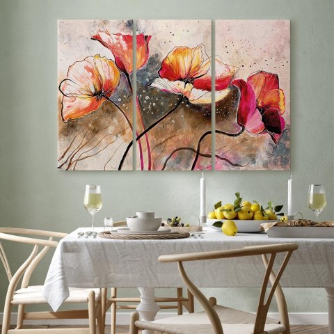 Obraz - Maki smagane wiatrem 60x40 Akustyczny