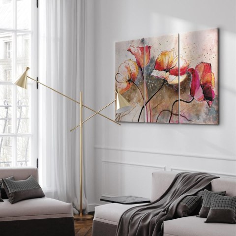 Obraz - Maki smagane wiatrem 90x60 Akustyczny