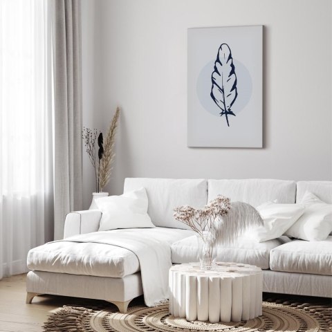 Obraz - Niebieskie pióro (1-częściowy) pionowy 40x60 Standard