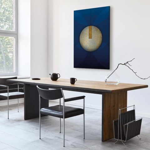 Obraz - W cieniu klasycznego błękitu (1-częściowy) - złote koło w abstrakcji 40x60 Standard