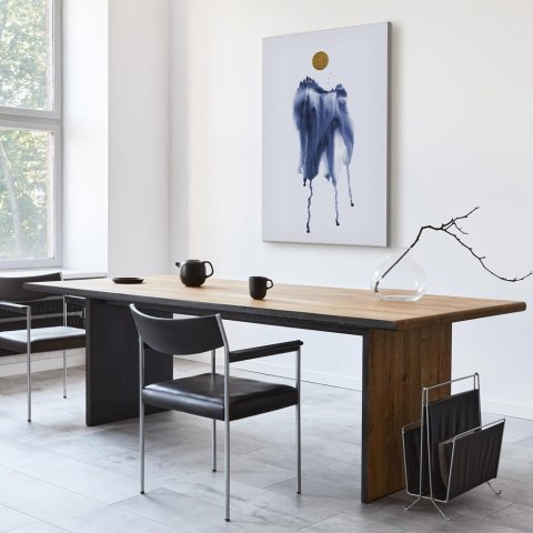 Obraz - Las w akwarelach (1-częściowy) - niebieski odcień pejzażu w abstrakcji 40x60 Na płótnie włoskim