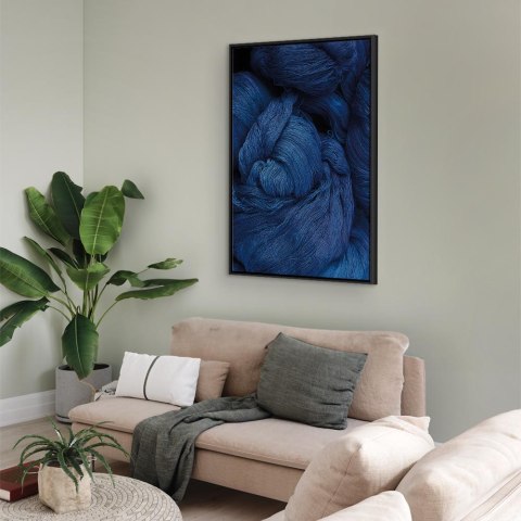 Obraz - Niebieska włóczka (1-częściowy) pionowy 60x90 W ramie drewnianej czarnej
