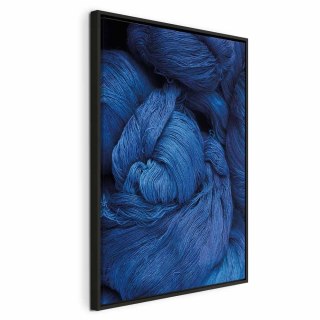 Obraz - Niebieska włóczka (1-częściowy) pionowy 80x120 W ramie drewnianej czarnej