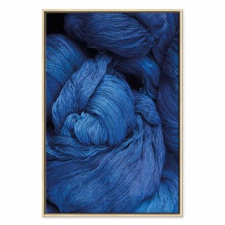 Obraz - Niebieska włóczka (1-częściowy) pionowy 80x120 W ramie drewnianej naturalnej