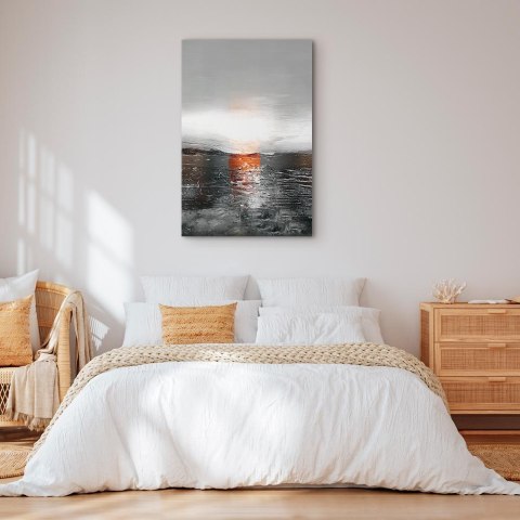 Obraz - Odbicie barw (1-częściowy) - zachód słońca w malowanej abstrakcji tła 20x30 Standard