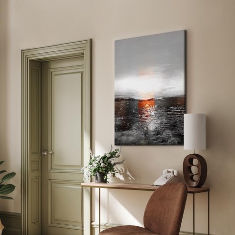 Obraz - Odbicie barw (1-częściowy) - zachód słońca w malowanej abstrakcji tła 60x90 Standard