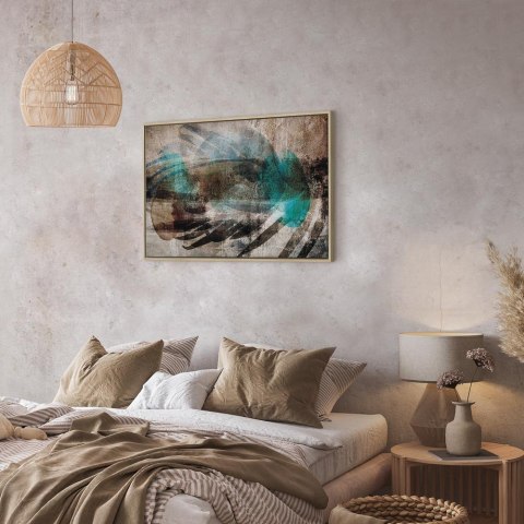 Obraz - Abstrakcyjny pióropusz (1-częściowy) szeroki 120x80 W ramie drewnianej naturalnej