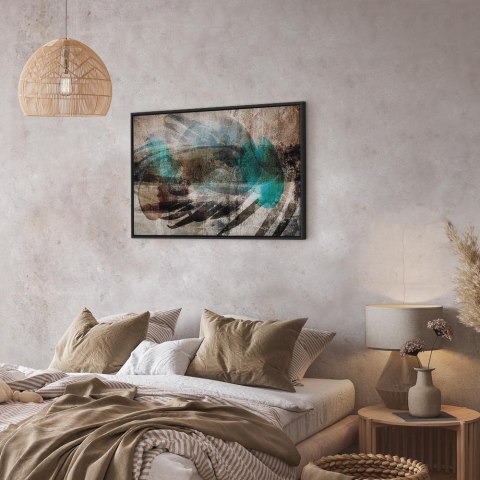 Obraz - Abstrakcyjny pióropusz (1-częściowy) szeroki 60x40 W ramie drewnianej czarnej