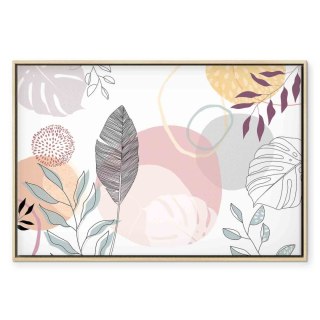 Obraz - Pastelowa grafika liniowa 120x80 W ramie drewnianej naturalnej