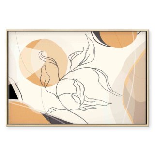Obraz - Pejzaż z listkiem 60x40 W ramie drewnianej naturalnej