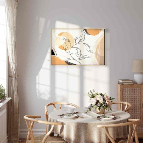 Obraz - Pejzaż z listkiem 60x40 W ramie drewnianej naturalnej