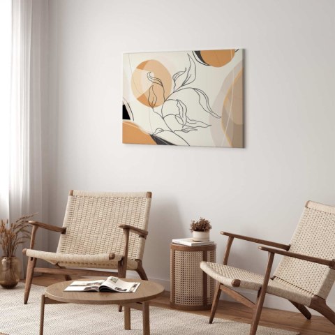 Obraz - Pejzaż z listkiem 90x60 Na płótnie włoskim