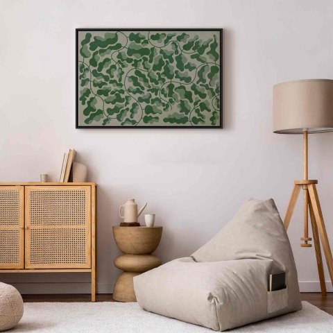 Obraz - Zielony labirynt 60x40 W ramie drewnianej czarnej
