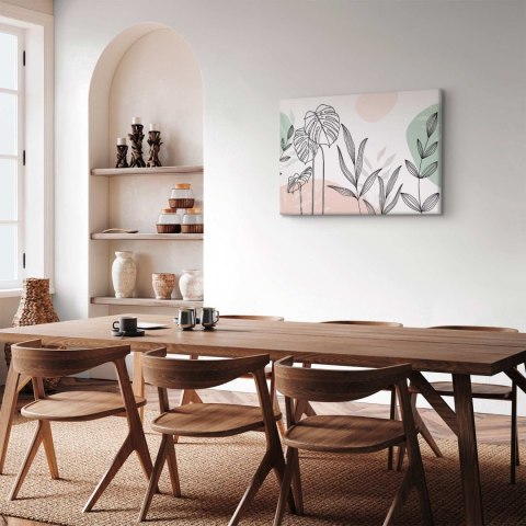 Obraz - Line art w pastelach 30x20 Akustyczny