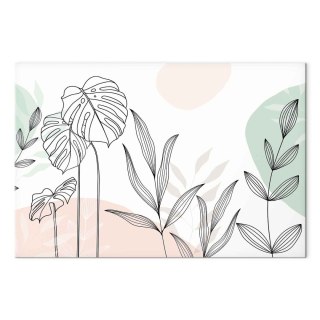 Obraz - Line art w pastelach 30x20 Na płótnie włoskim