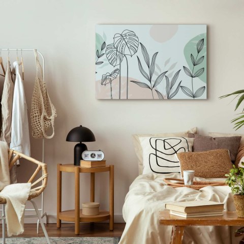 Obraz - Line art w pastelach 90x60 Akustyczny