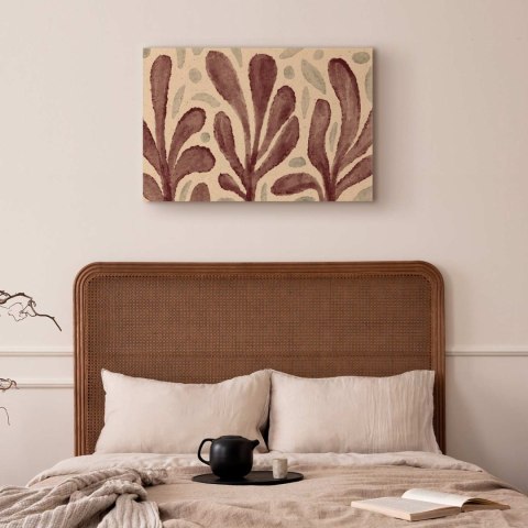 Obraz - Liście i plamy - duże rozedrgane kształty inspirowane Matisse 30x20 Na płótnie włoskim