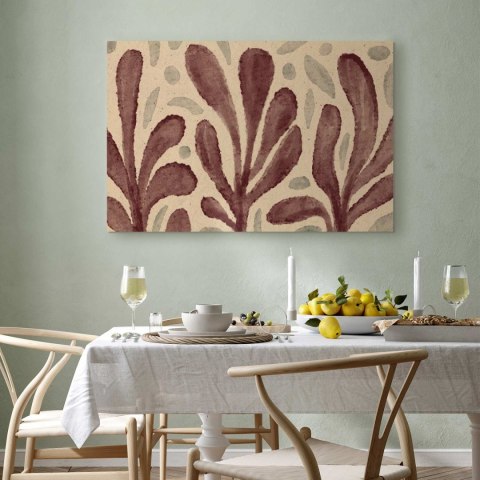 Obraz - Liście i plamy - duże rozedrgane kształty inspirowane Matisse 30x20 Na płótnie włoskim