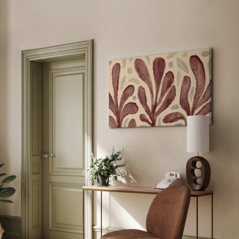 Obraz - Liście i plamy - duże rozedrgane kształty inspirowane Matisse 90x60 Standard