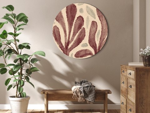 Obraz okrągły - Liście i plamy - duże rozedrgane kształty inspirowane Matisse 60x60