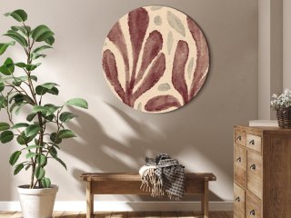Obraz okrągły - Liście i plamy - duże rozedrgane kształty inspirowane Matisse 80x80