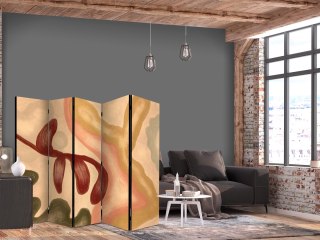 Parawan - Przetarte figury - kształty w technice lime wash w ciepłych kolorach 225x172 Jednostronny