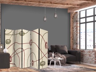 Parawan - Labirynt z koralików - minimalistyczna abstrakcja na przecieranym tle 225x172 Akustyczny
