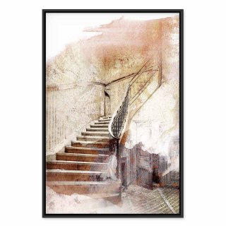 Obraz - Sekretne schody (1-częściowy) pionowy 80x120 W ramie drewnianej czarnej