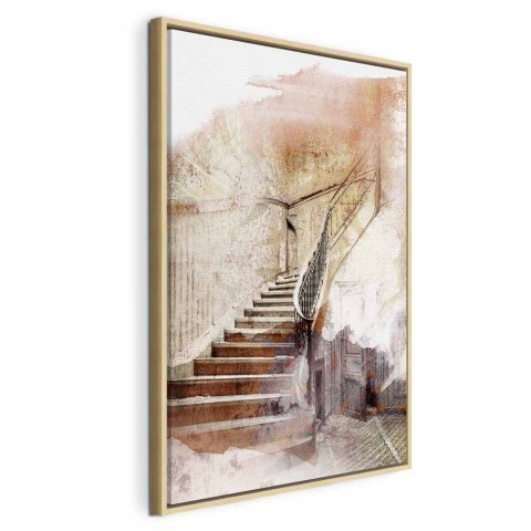 Obraz - Sekretne schody (1-częściowy) pionowy 80x120 W ramie drewnianej naturalnej