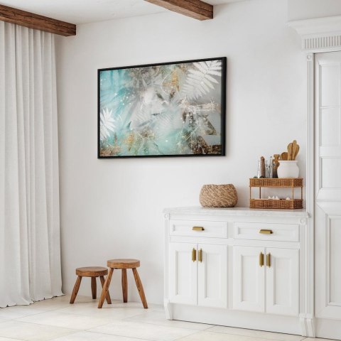 Obraz - Turkusowy sen (1-częściowy) szeroki 120x80 W ramie drewnianej czarnej