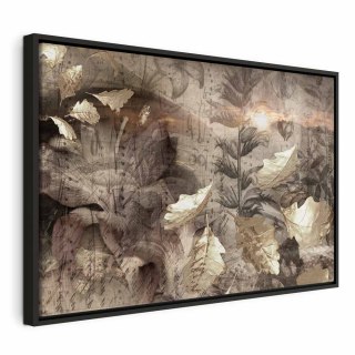 Obraz - Jesienny zmierzch (1-częściowy) szeroki 60x40 W ramie drewnianej czarnej
