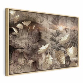 Obraz - Jesienny zmierzch (1-częściowy) szeroki 60x40 W ramie drewnianej naturalnej