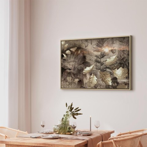 Obraz - Jesienny zmierzch (1-częściowy) szeroki 90x60 W ramie drewnianej naturalnej