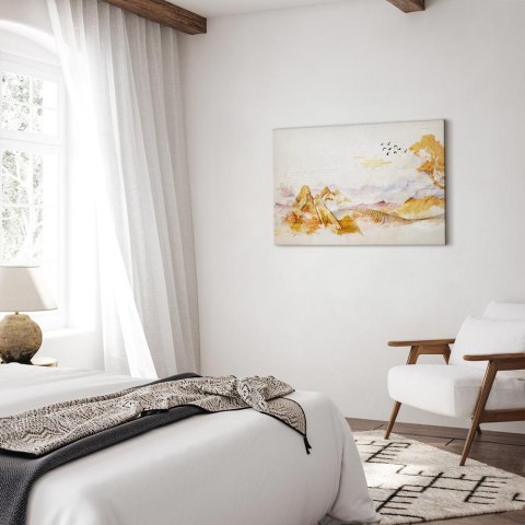 Obraz - Złote góry (1-częściowy) szeroki 90x60 Standard