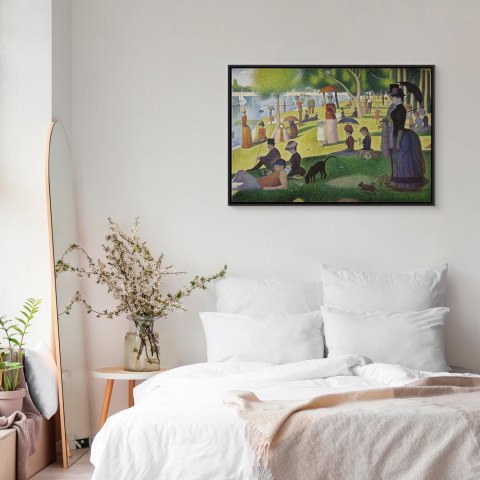 Obraz - Georges Seurat - Niedzielne popołudnie na wyspie Grande Jatte 120x80 W ramie drewnianej czarnej