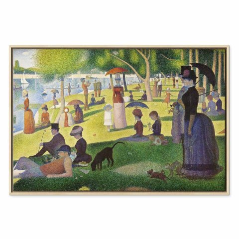 Obraz - Georges Seurat - Niedzielne popołudnie na wyspie Grande Jatte 120x80 W ramie drewnianej naturalnej
