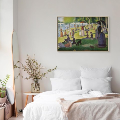 Obraz - Georges Seurat - Niedzielne popołudnie na wyspie Grande Jatte 120x80 W ramie drewnianej naturalnej