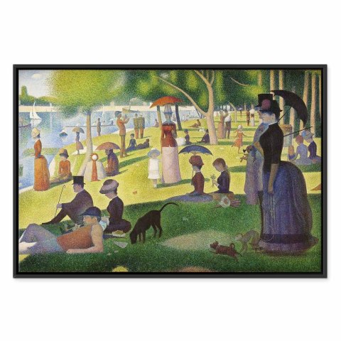 Obraz - Georges Seurat - Niedzielne popołudnie na wyspie Grande Jatte 60x40 W ramie drewnianej czarnej