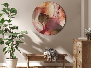 Obraz okrągły - Wiosenna kompozycja - prześwity i formy w technice farby akwarelowej 60x60