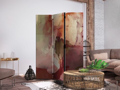 Parawan - Różana abstrakcja - rozlana farba akwarelowa w wiosennych kolorach 135x172 Dwustronny