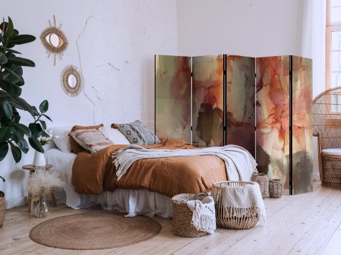 Parawan - Różana abstrakcja - rozlana farba akwarelowa w wiosennych kolorach 225x172 Akustyczny
