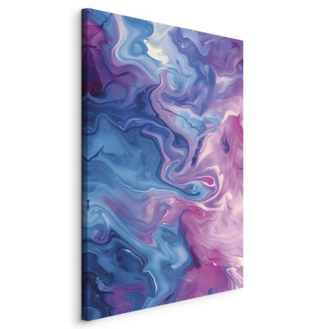 Obraz - Nocne Przepływy - abstrakcyjne fale w odcieniach niebieskiego i fioletu 60x90 Standard