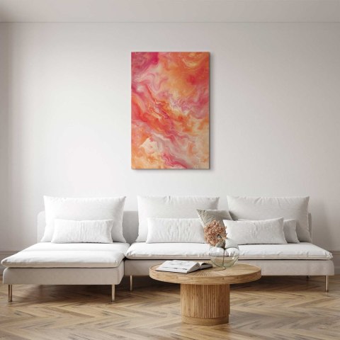 Obraz - Płomienne Barwy - dynamiczne kształty w kolorach ognia i różu 20x30 Standard