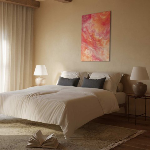 Obraz - Płomienne Barwy - dynamiczne kształty w kolorach ognia i różu 40x60 Standard