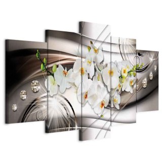 Obraz - Storczyk z diamentami 200x100 Standard