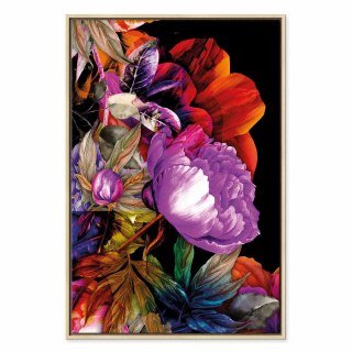 Obraz - Natura w kolorach lata (1-częściowy) - kwiatowy ogród inspiracji 60x90 W ramie drewnianej naturalnej